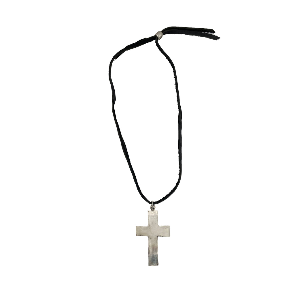 Boho Leather Strap Cross Necklace