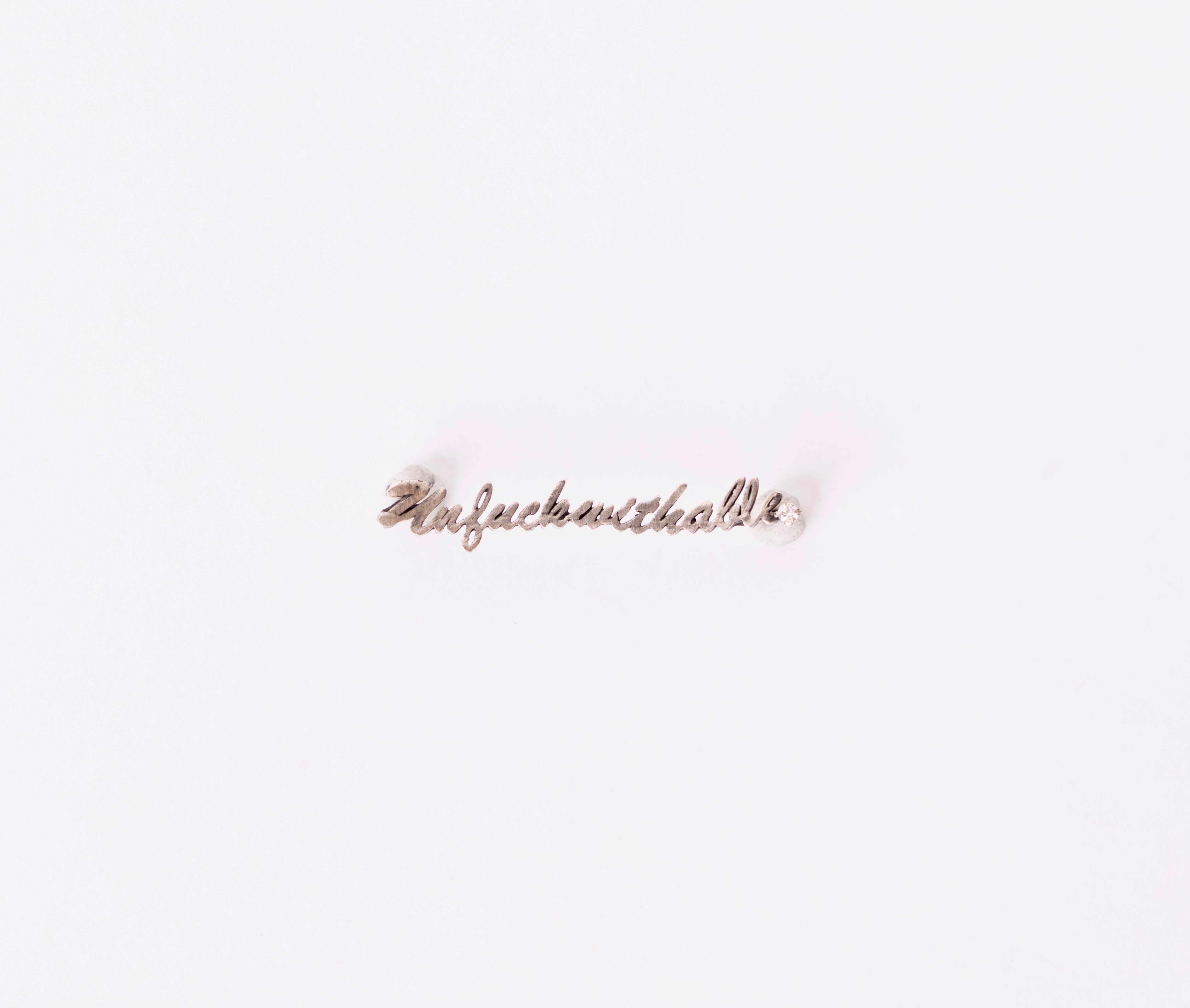 Cursive Word Hat Pin - one diamond