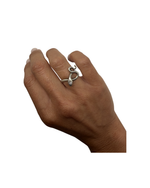 Silver Snake Wrap Ring with Diamond