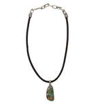 40ct Royston Turquoise Leather Necklace