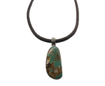 40ct Royston Turquoise Leather Necklace
