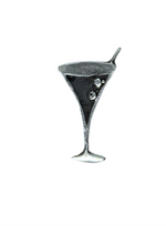 Martini Glass Hat Pin