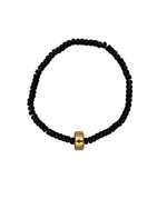 Black Beaded "God Does" Stretchy Bracelet