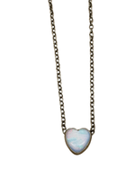 Opal Heart Dainty Necklace