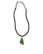 45 ct Royston Turquoise and Leather Necklace