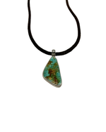 45 ct Royston Turquoise and Leather Necklace
