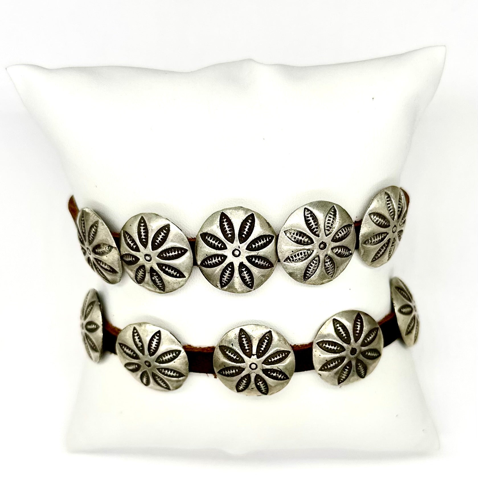 Flower Concho Leather Cinch Bracelet