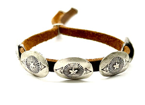 Oval Star Concho Leather Cinch Bracelet