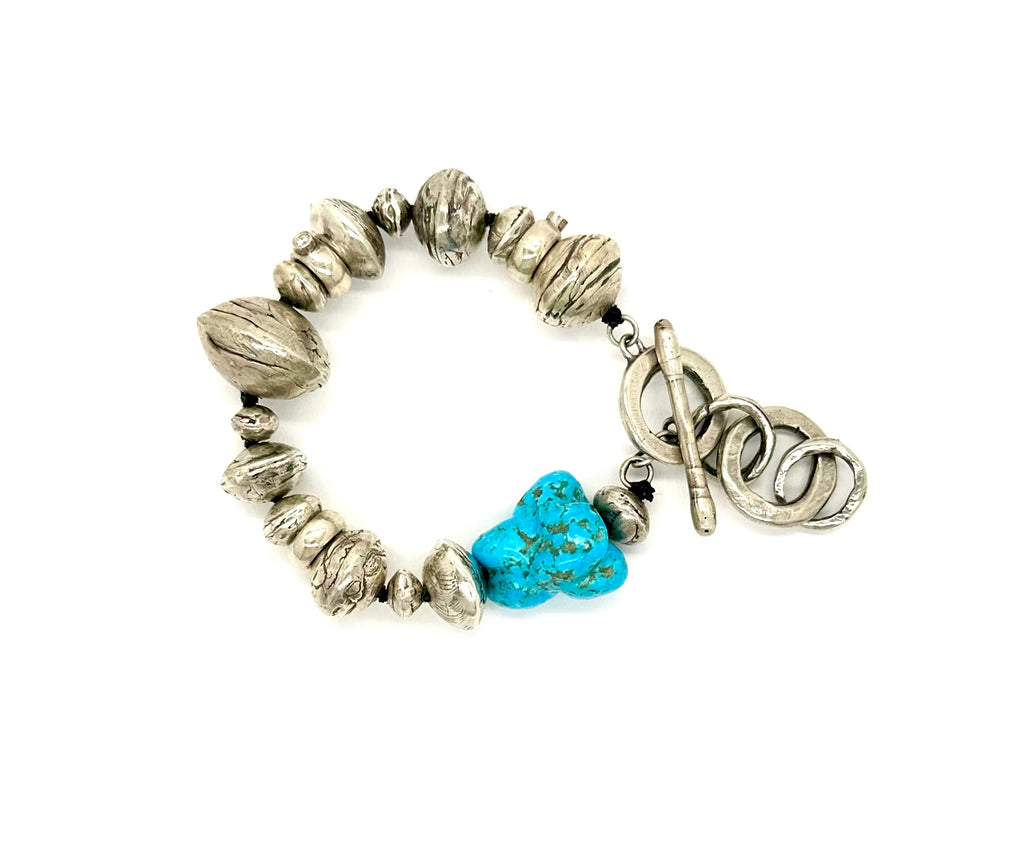 Diamond Turquoise Chunk Bracelet