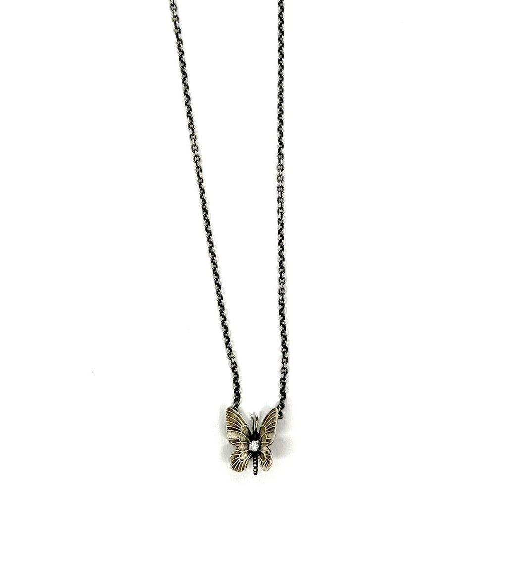 Butterfly Diamond Dainty Necklace