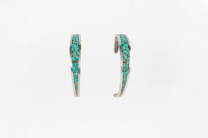 Inlay Turquoise Hoops