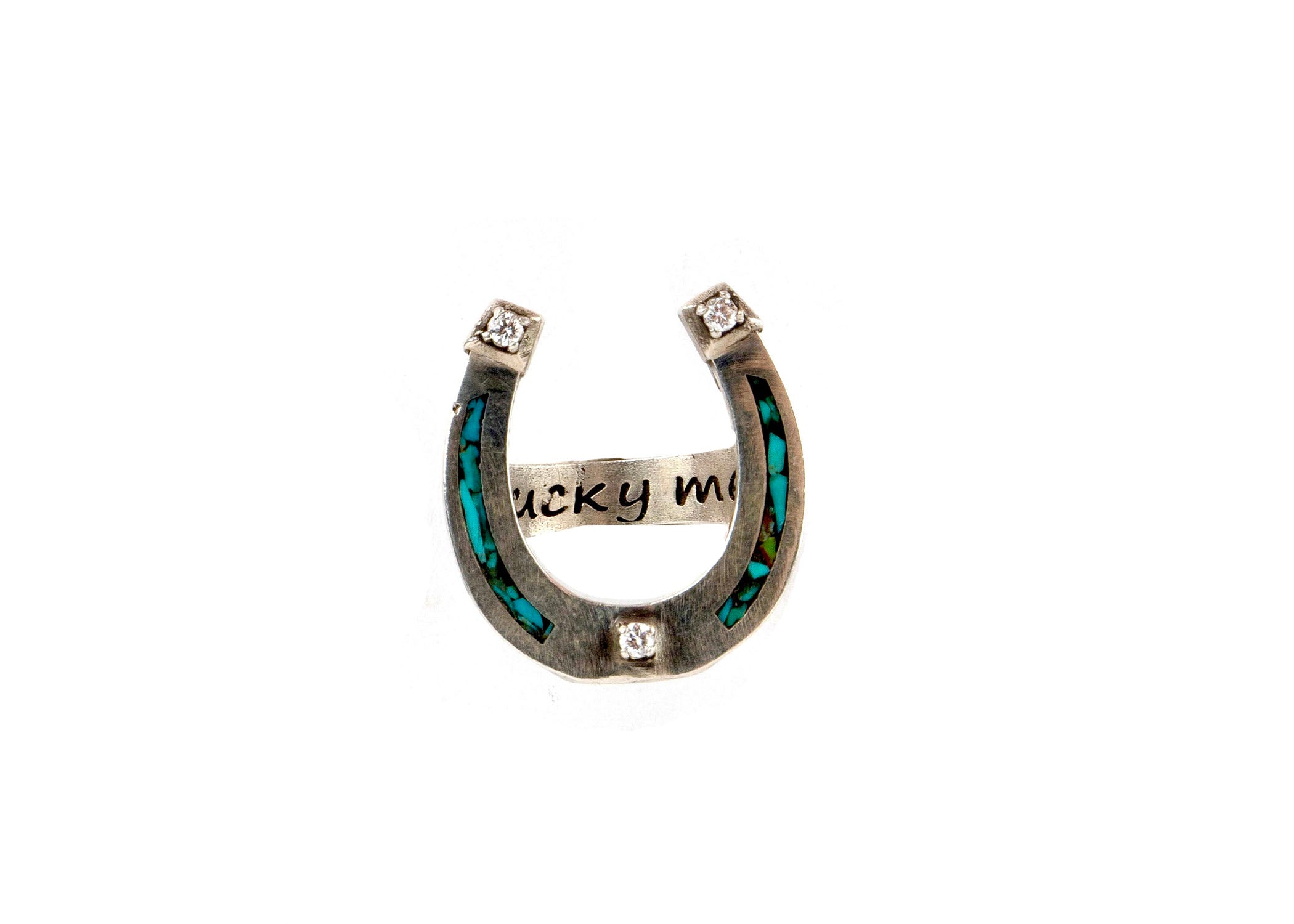 “Lucky Me” Diamond Inlay Horseshoe Ring