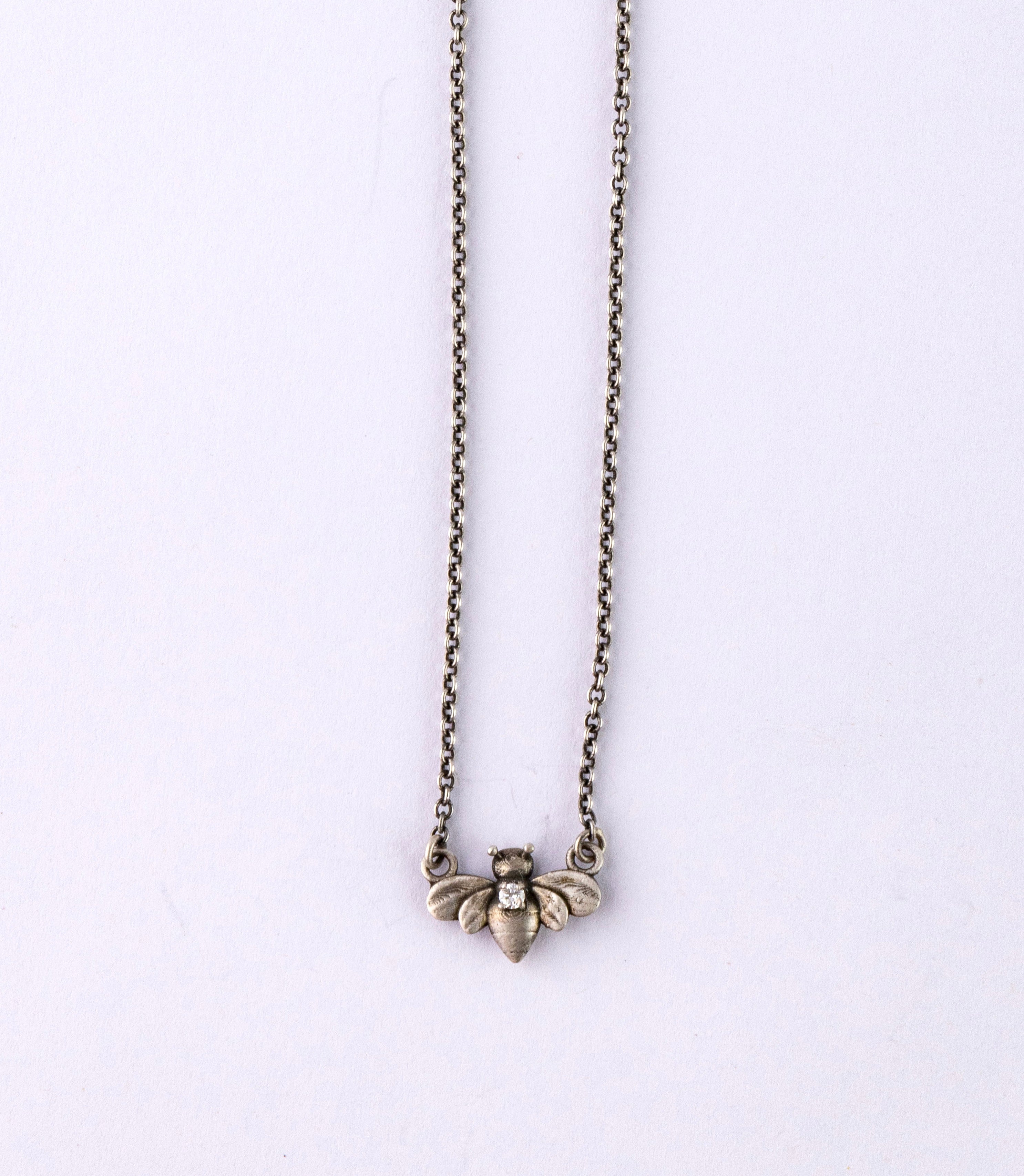 Bumble Bee Diamond Dainty Necklace