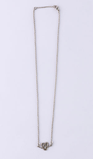 Sidewinder Snake Diamond Dainty Necklace