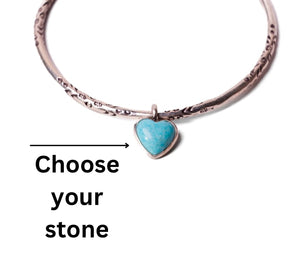 Love Bangle Kingman Turquoise Heart Bangle Setting