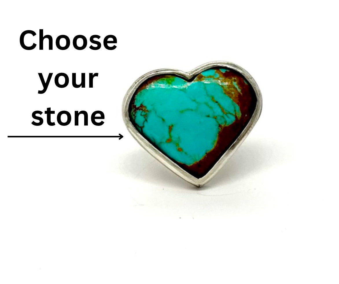 Kingman Turquoise Heart Ring Setting