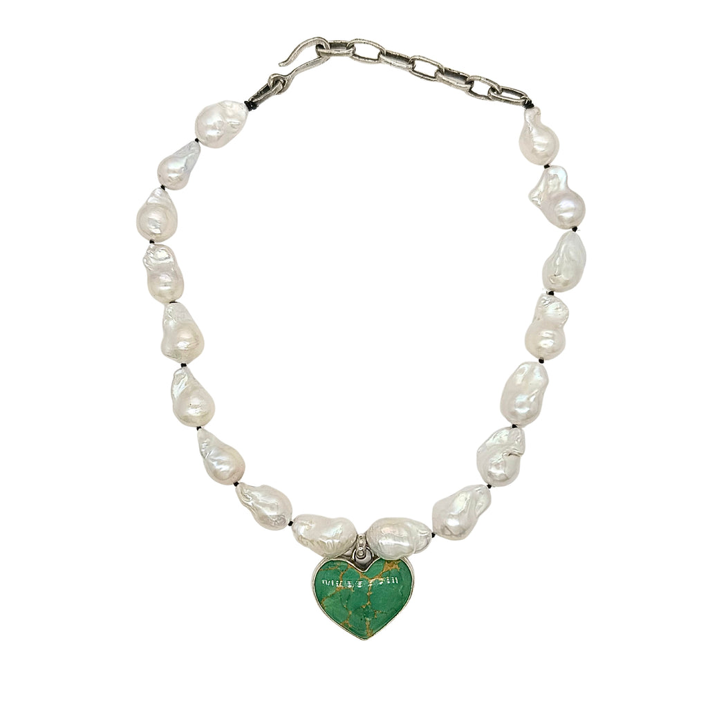 40ct Kingman Heart Baroque Pearl Necklace