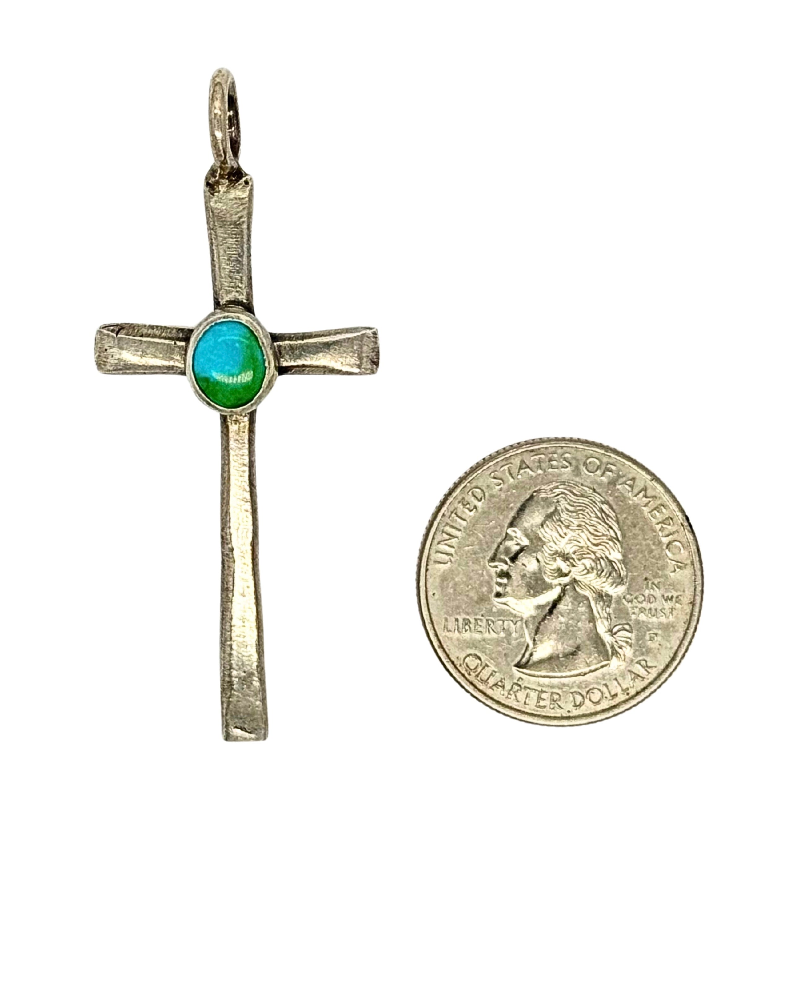 Sonoran Gold Turquoise Cross Charm