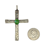 Hammered Turquoise Cross Charm