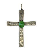 Hammered Turquoise Cross Charm