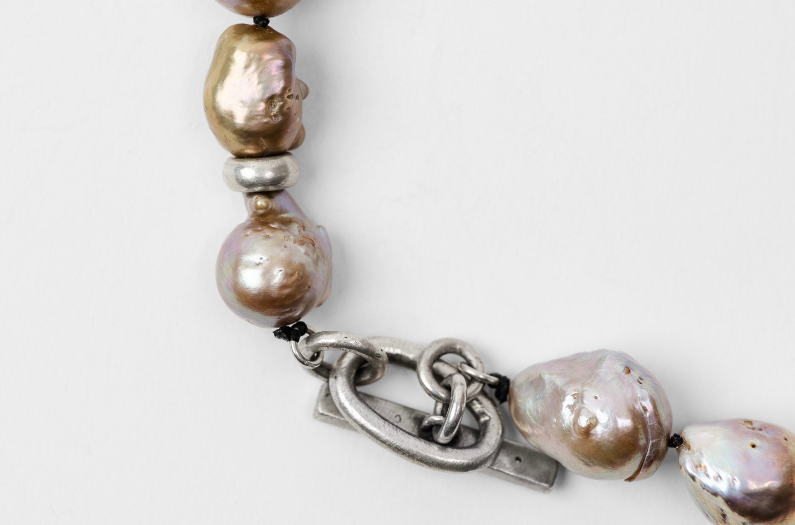 Blush Baroque Pearl 5 Diamond Necklace
