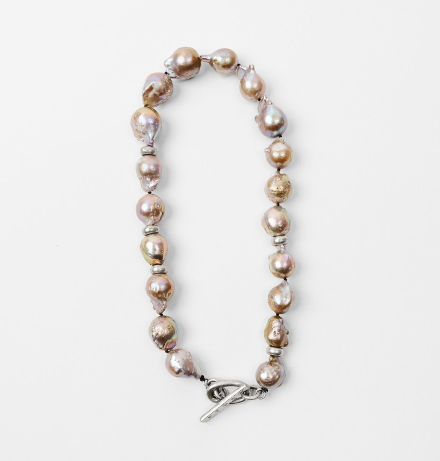 Blush Baroque Pearl 5 Diamond Necklace