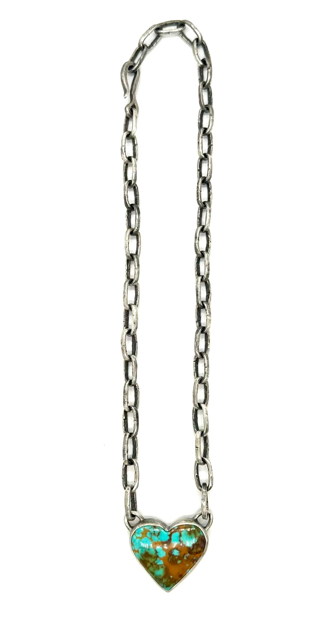 Large Kingman Heart Chain Necklace