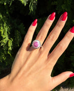 Double Prong Ruby Eye Ring