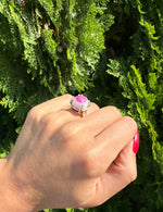 Double Prong Ruby Eye Ring