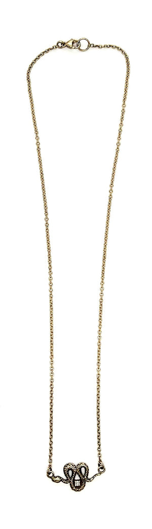 Sidewinder Snake Diamond Dainty Necklace