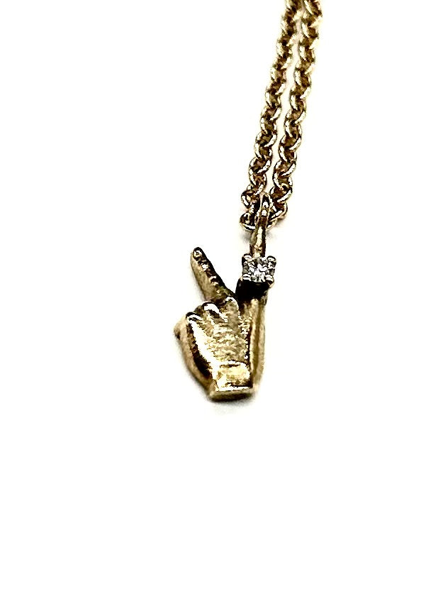 Peace Out Dainty Gold Necklace