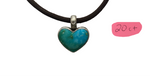 Kingman Heart Turquoise and Leather Necklace