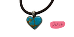 Kingman Heart Turquoise and Leather Necklace