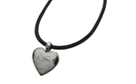 White Buffalo Heart Leather Necklace