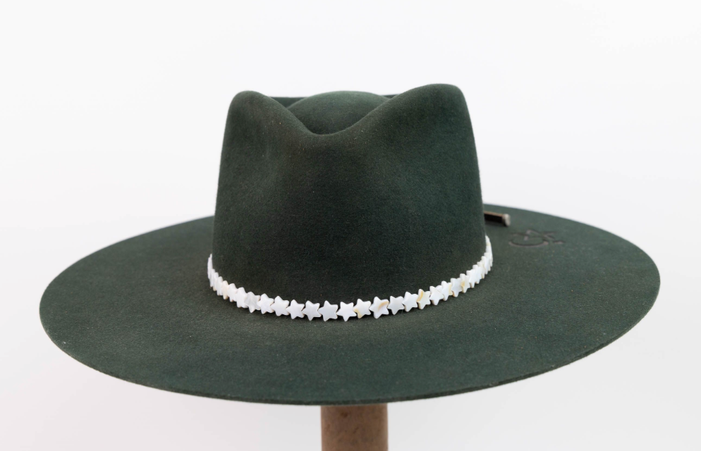 Large Mother of Pearl Star Hat Band