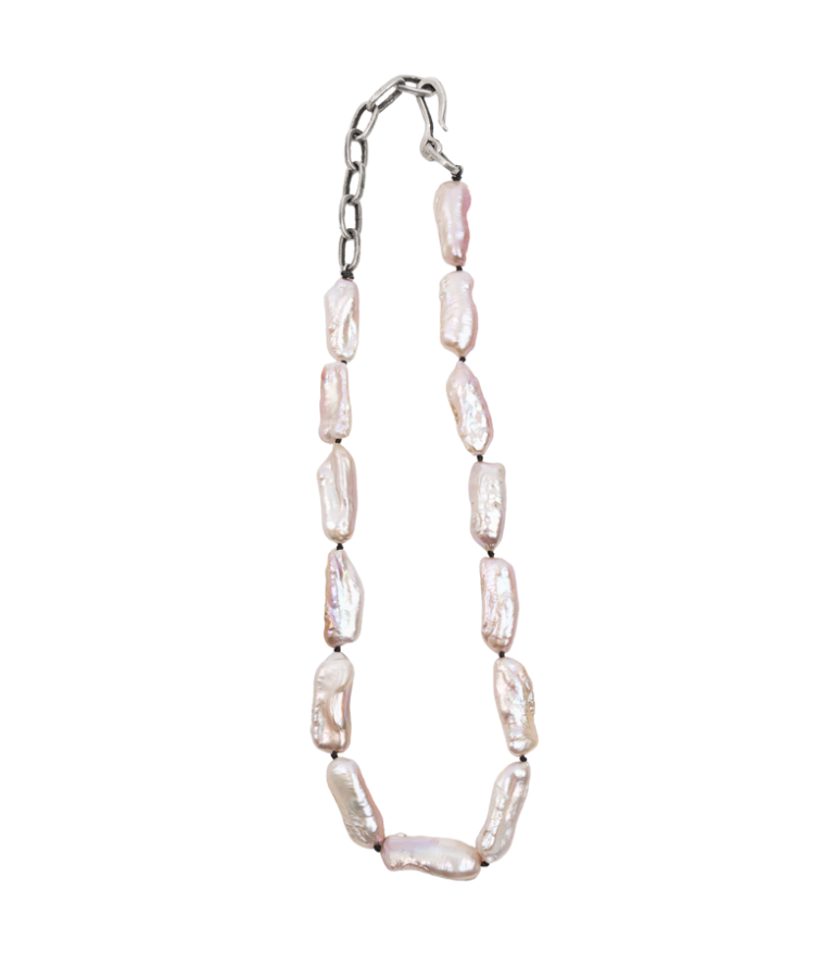 Rectangle Baroque Blush Pearl with Melody Chain