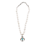 Baroque Pearl & Kingman Thunderbird Naja Necklace