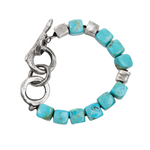 Kingman Cube Turquoise Bracelet