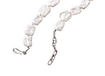 Rectangle Baroque Pearl Necklace with Melody Chain