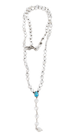 Bluebird Turquoise Mother of Pearl Heart Rosary