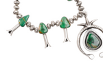 45 Carat Broken Arrow Turquoise Squash Blossom Necklace