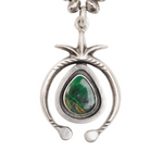 45 Carat Broken Arrow Turquoise Squash Blossom Necklace