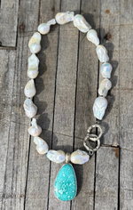 49c Water Web Kingman Baroque Debbie Necklace