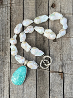 49c Water Web Kingman Baroque Debbie Necklace