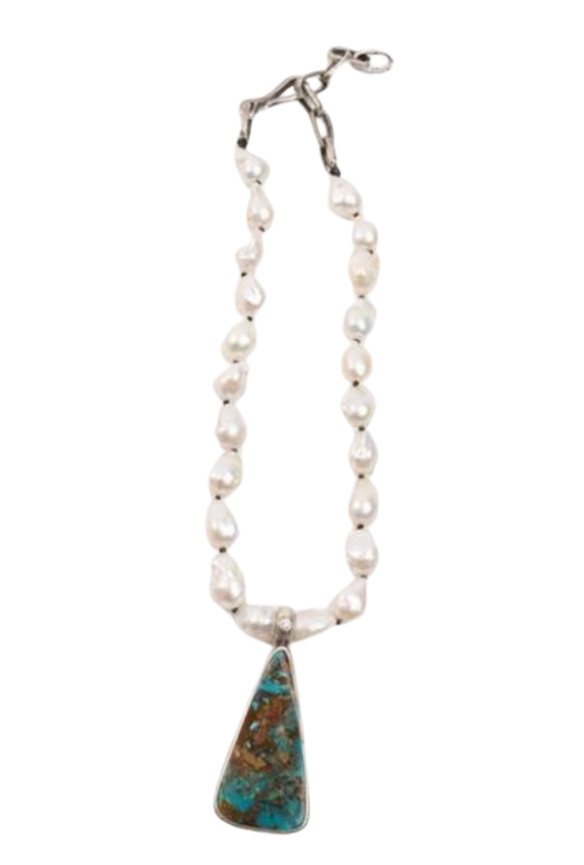 Diamond 50 carat Royston and Baroque Pearl Necklace