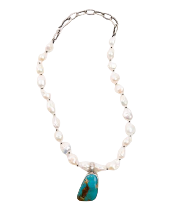 Diamond 40 carat Royston and Baroque Pearl Necklace