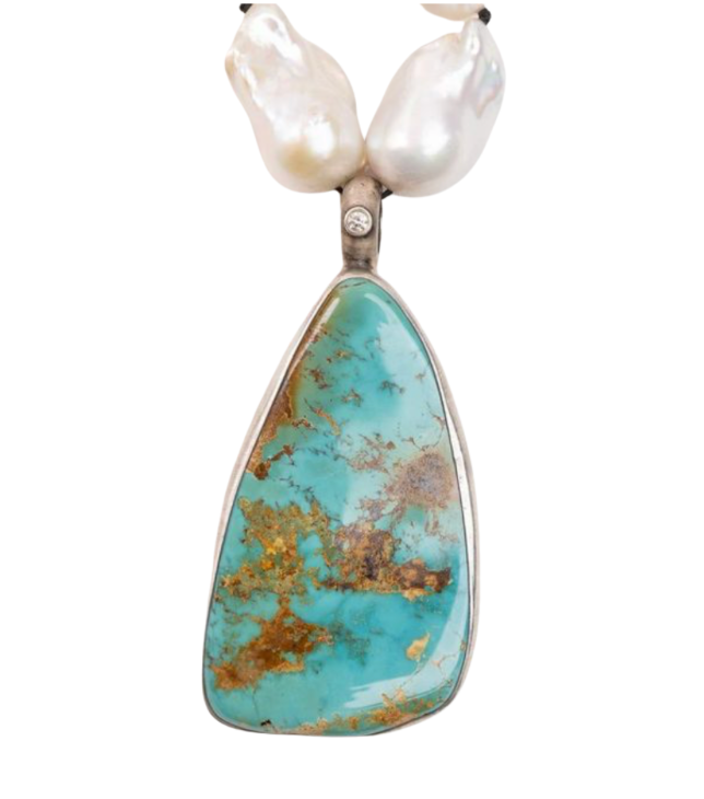 Diamond 45 carat Royston and Baroque Pearl Necklace