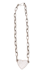 25 Carat Selenite Heart Melody Chain Necklace