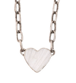 25 Carat Selenite Heart Melody Chain Necklace