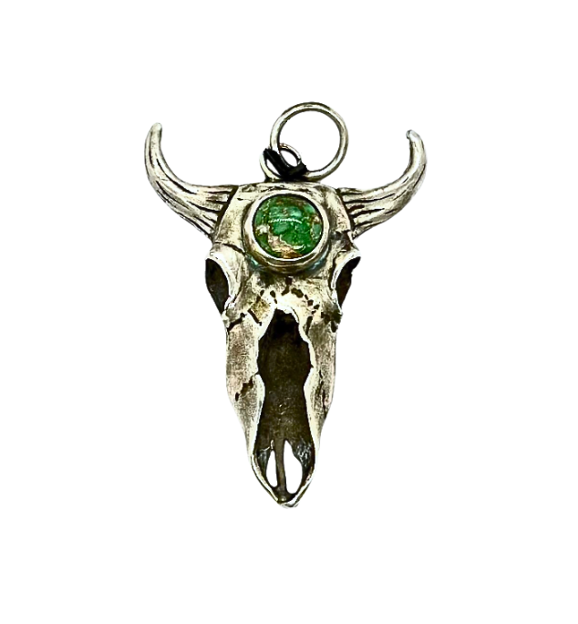 Turquoise Buffalo Skull Charm